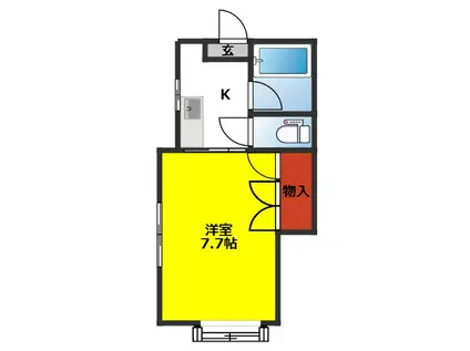 @ROOM(1K/2階)の間取り写真