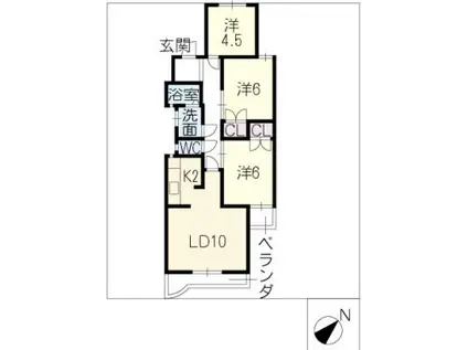 パークサイド弥生(3LDK/3階)の間取り写真