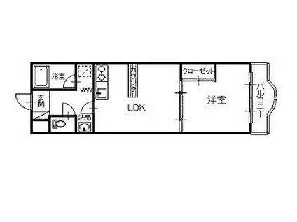 アメニティパレス奥野(1LDK/2階)の間取り写真