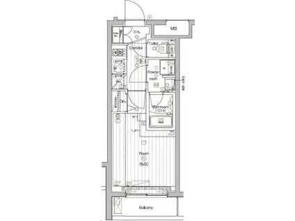 THE PREMIUM CUBE G 大崎(1K/1階)の間取り写真