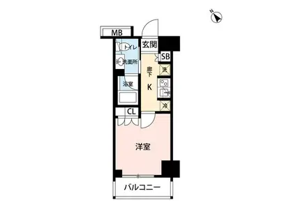 マイナビSTAYベイサイド勝どき(1K/7階)の間取り写真