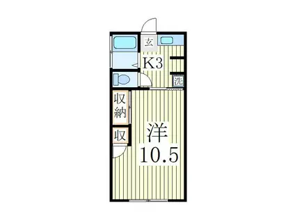 KSビル(1K/3階)の間取り写真