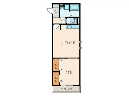 エスポワール(1LDK/3階)の間取り写真