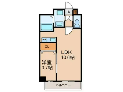 PREMIAGE室見(1LDK/5階)の間取り写真
