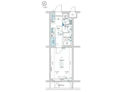 ヴォーガコルテ東中野(1K/3階)の間取り写真