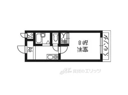 ロイヤルコート西賀茂(1K/1階)の間取り写真