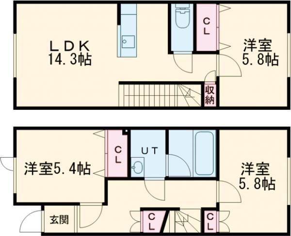 LE JARDIN(3LDK/1階)の間取り写真