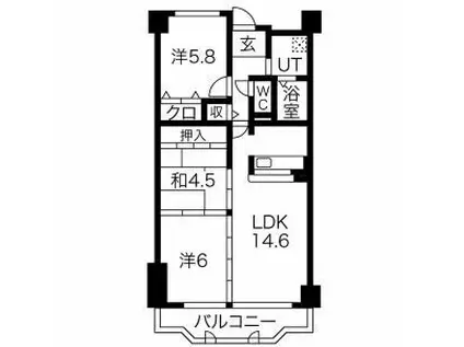 ウィステリア千里(3LDK/1階)の間取り写真