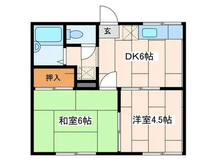 アネックス(2DK/1階)の間取り写真