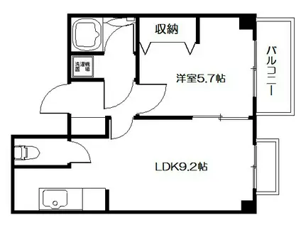 ホワイトクレステ(1LDK/2階)の間取り写真