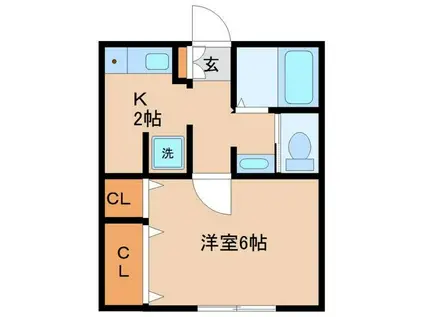 ヴィラ・フェニーチェ(1K/1階)の間取り写真