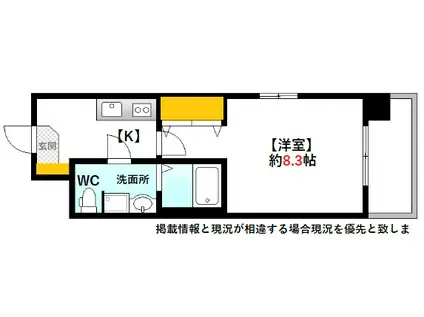 CALM牛田本町(1K/2階)の間取り写真