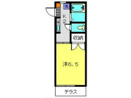 アヴニールU(1K/1階)の間取り写真