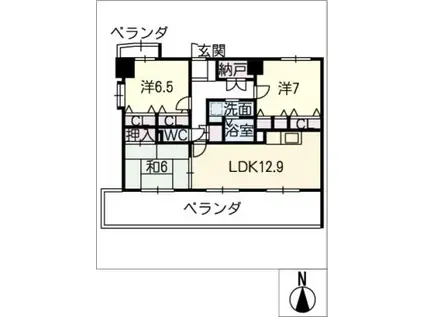 ブラエルメゾン青山1号棟(3LDK/9階)の間取り写真