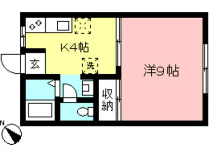 セブンナルミ(1K/1階)の間取り写真