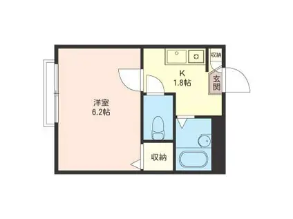 コートフジ(1K/1階)の間取り写真