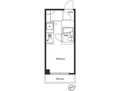 コパーズアプト平塚(ワンルーム/3階)の間取り写真
