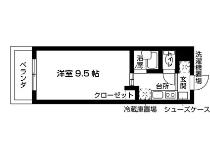 プラウド世田谷(1K/3階)の間取り写真