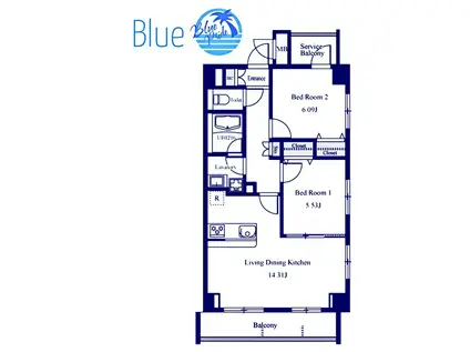 LUANA仲町台(2LDK/4階)の間取り写真