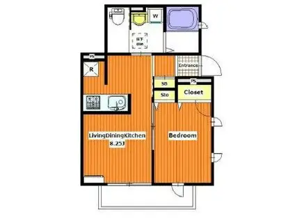 リベルテ(1LDK/1階)の間取り写真