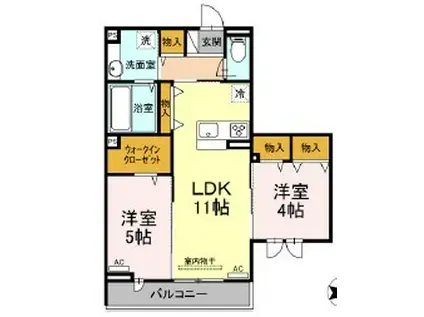 ロイジェント井荻C棟(2LDK/2階)の間取り写真