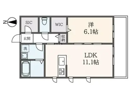 シャーメゾン藤(1LDK/1階)の間取り写真