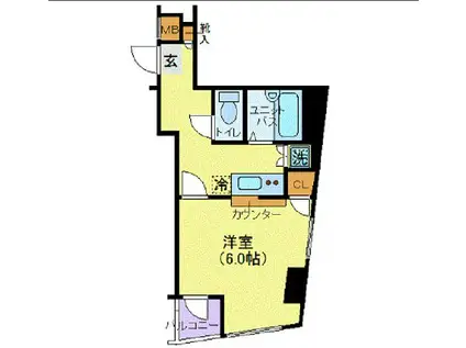 フォルティスII(1K/3階)の間取り写真