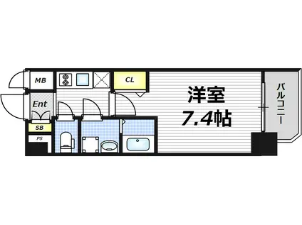 エスライズ天王寺イースト(1K/6階)の間取り写真