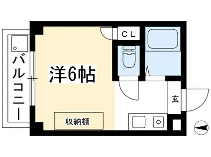 リブカントリー(1K/1階)の間取り写真