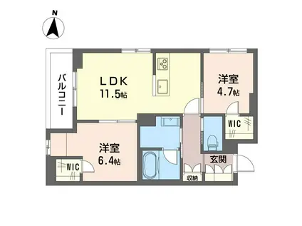 リラフォート(2LDK/3階)の間取り写真