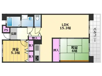 津田北町1棟(3DK/10階)の間取り写真