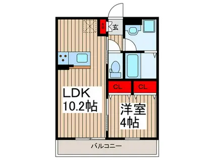 リブリ・ROSEMARY(1LDK/1階)の間取り写真