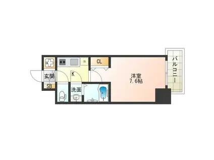 アクアプレイス福島EYE(1K/2階)の間取り写真