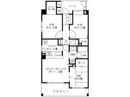 サクセス西高島平(3LDK/5階)の間取り写真