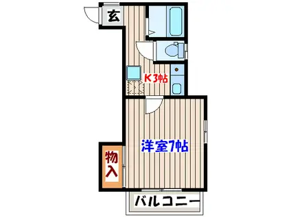 アーバンハイツ安養寺(1K/2階)の間取り写真