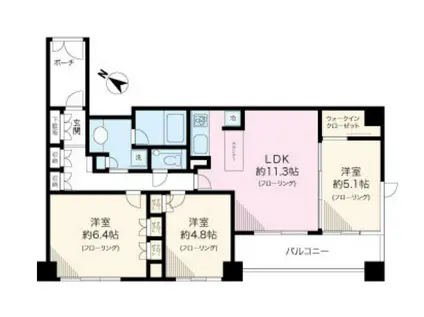 アトラスヒルズ文京白山(3LDK/14階)の間取り写真