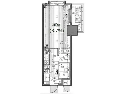 グランド・ガーラ練馬(1K/8階)の間取り写真