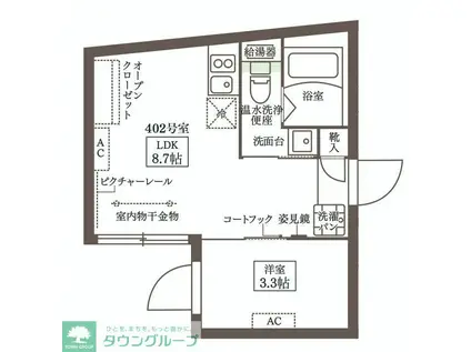 COCOCUBE練馬(1LDK/4階)の間取り写真