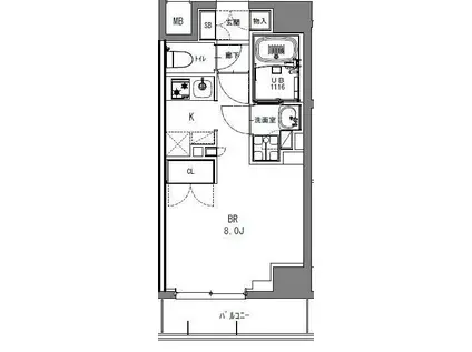 S-RESIDENCE日本橋馬喰町(1K/9階)の間取り写真