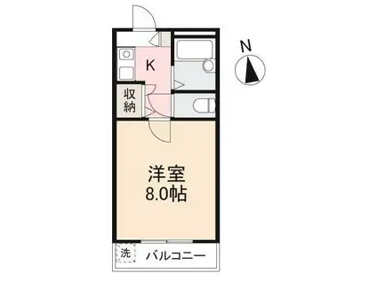 オリンピア塩上(1K/2階)の間取り写真