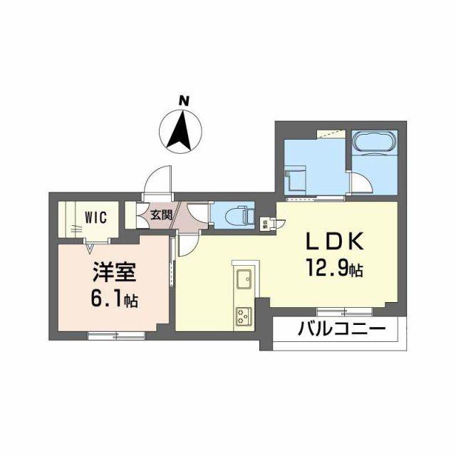 イムーブルII(1LDK/3階)の間取り写真