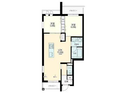 イースト SEDONA(2LDK/3階)の間取り写真