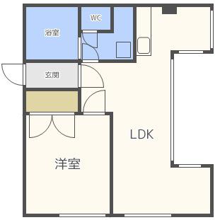 サンルート(1LDK/3階)の間取り写真