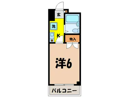 ラフェスタ熊谷(1K/1階)の間取り写真