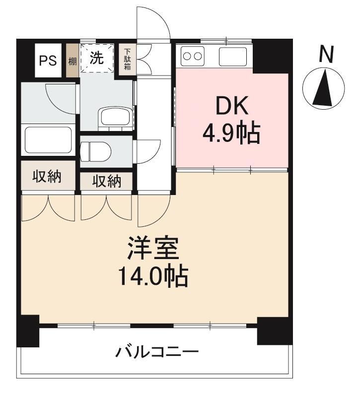 ダイアパレス築地 704号(1DK/7階)の間取り写真