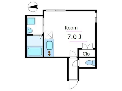 ALLEY HAUS(ワンルーム/1階)の間取り写真