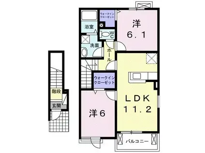ブローテ(2LDK/2階)の間取り写真