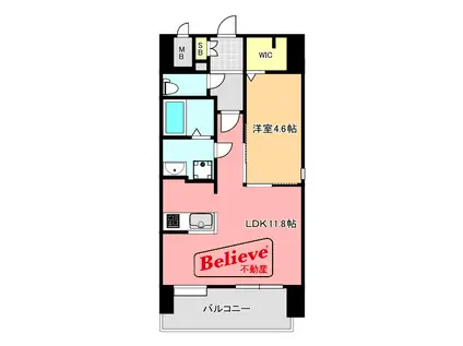 S-RESIDENCE六ツ門ABRイーストI(1LDK/10階)の間取り写真