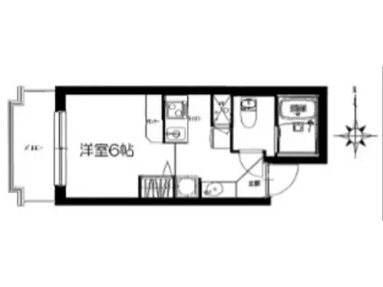 デトムワン烏丸鞍馬口(ワンルーム/2階)の間取り写真