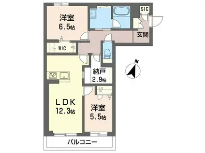 エトワール(2SLDK/2階)の間取り写真